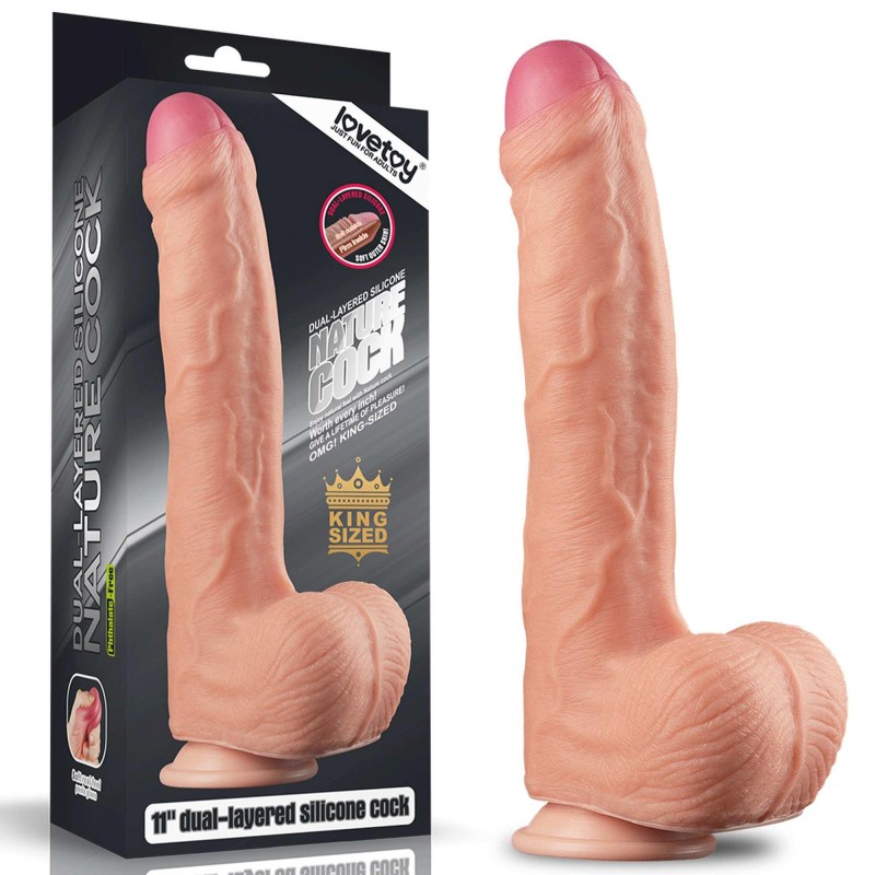 Giętkie realistyczne dildo z przyssawką penis 28cm